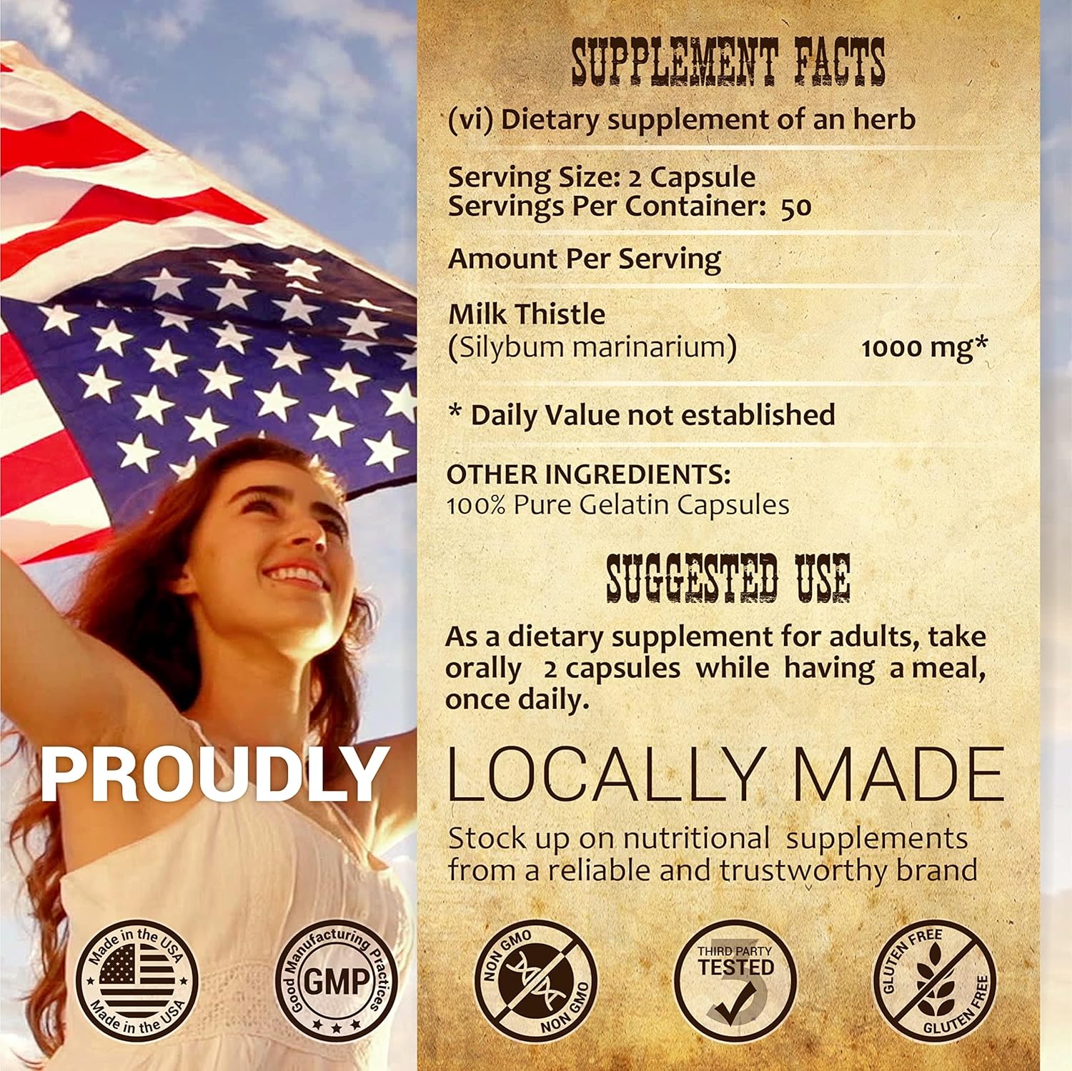 All-Natural Milk Thistle Liver Detox Capsules - Herbal Cleanse and Immune Support Supplement with Silymarin - 100 Capsules - Espot.com.au