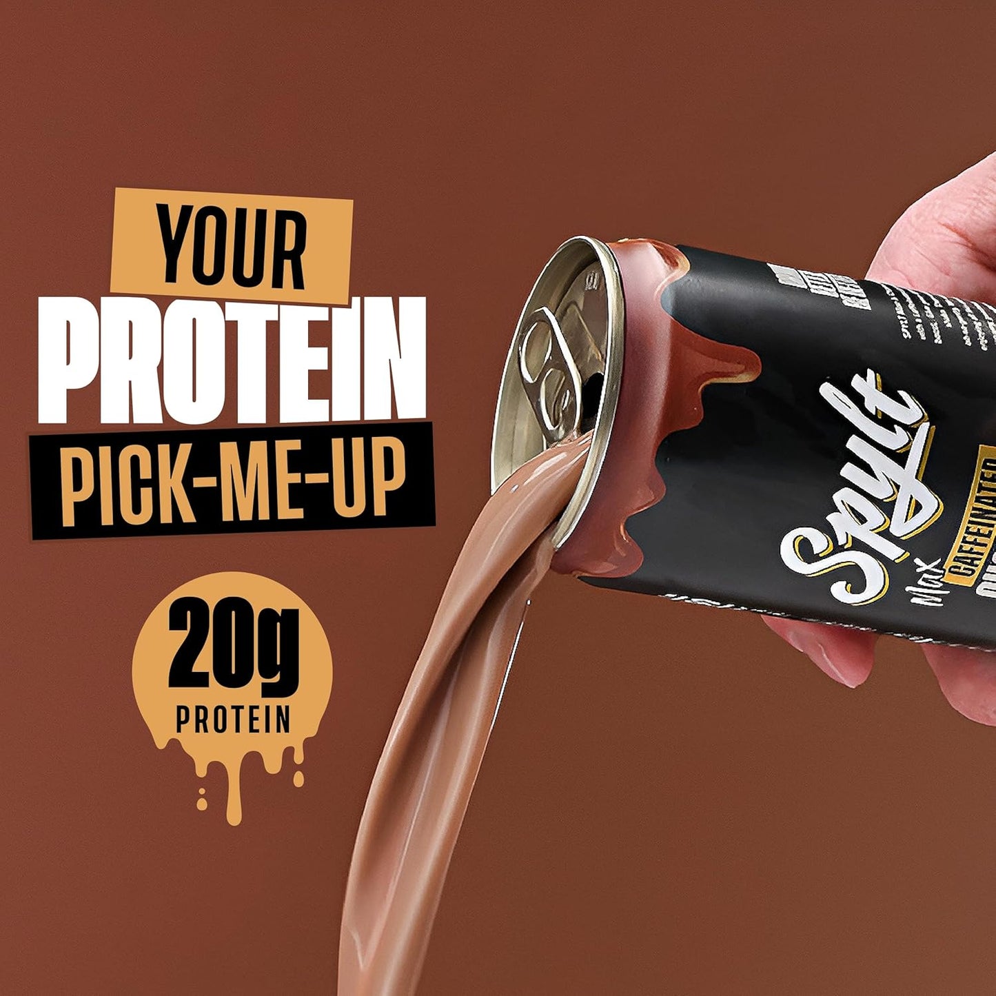Spylt High Protein Max Chocolate Milk - Ready to Drink, Sugar Free, Lactose Free with 140mg Caffeine & 20g Protein - Ideal for Workout Recovery & Afternoon Energy Boost - 12 Count Pack - Espot.com.au