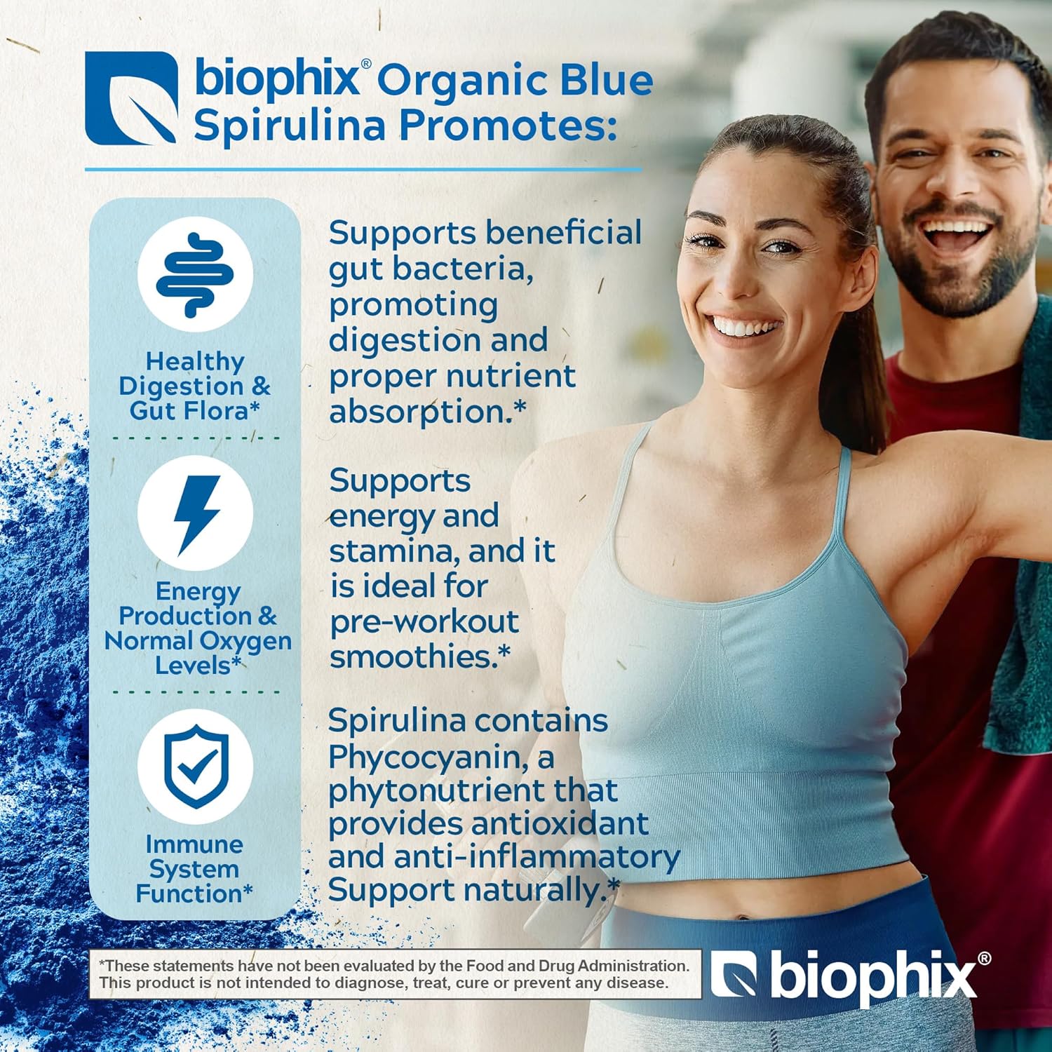 Organic Blue Spirulina Powder - 10 oz - 283 Servings of Superfood Supplement - Natural Blue Pigment - Pure Organic Blue Algae Powder - Espot.com.au