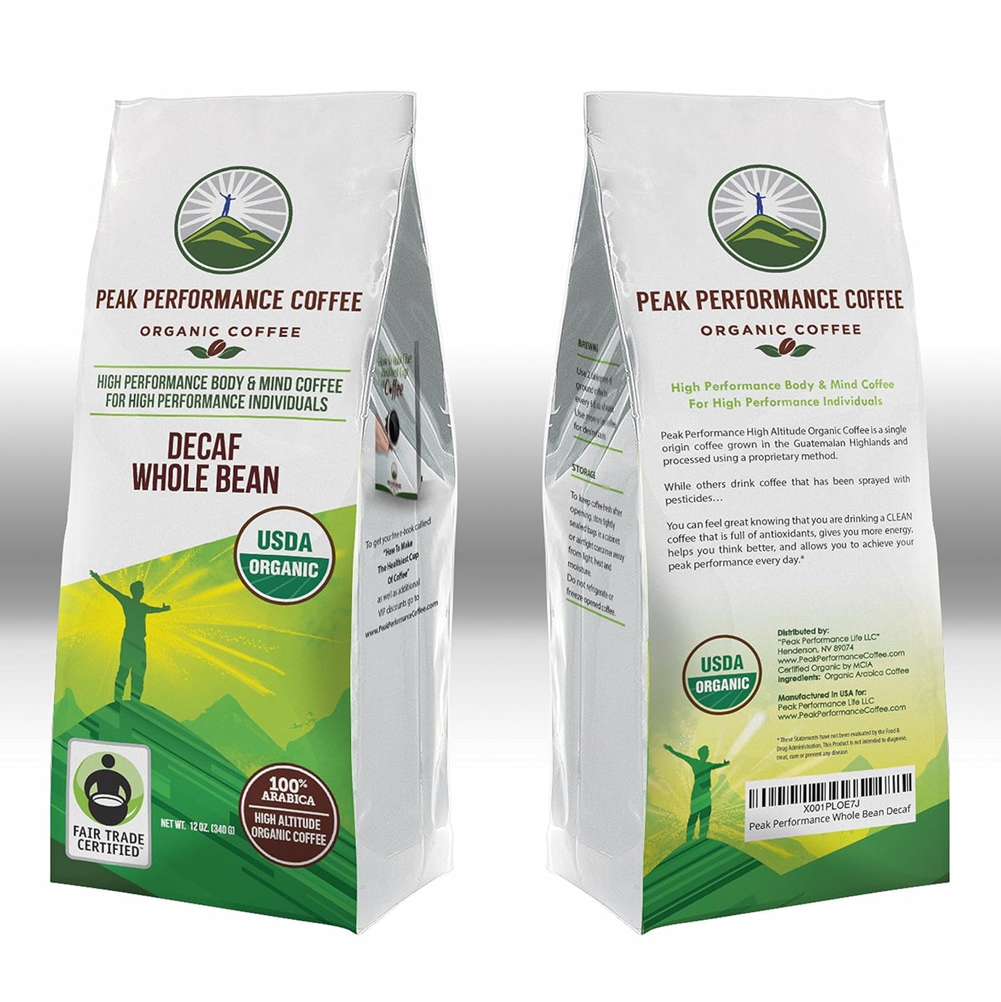 USDA Certified Organic Decaf Whole Bean Coffee - Fair Trade, Low Acid, Non GMO, Full of Antioxidants - Medium Roast Smooth Tasting High Altitude Beans - Espot.com.au