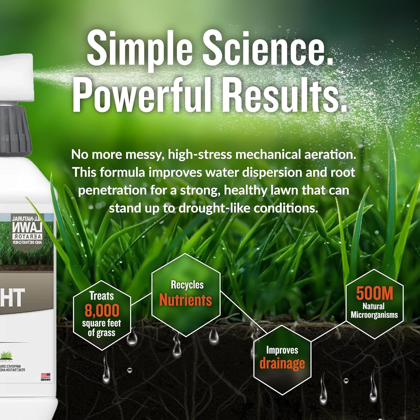 Turf Titan Thatch Buster - Natural Lawn Aerator and Grass Dethatcher - Probiotic Solution for Better Lawn Drainage, Soil Health, and Strength (32oz) - Espot.com.au