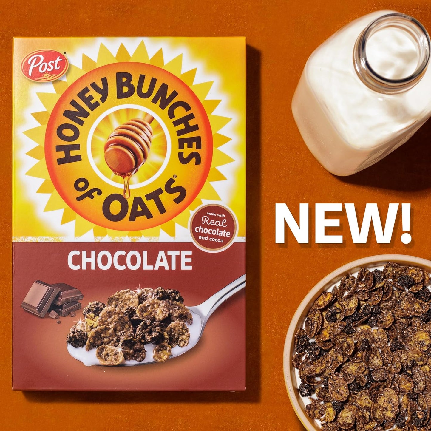 Whole Grain Chocolate Honey Bunches of Oats Cereal - 12oz Box - Espot.com.au