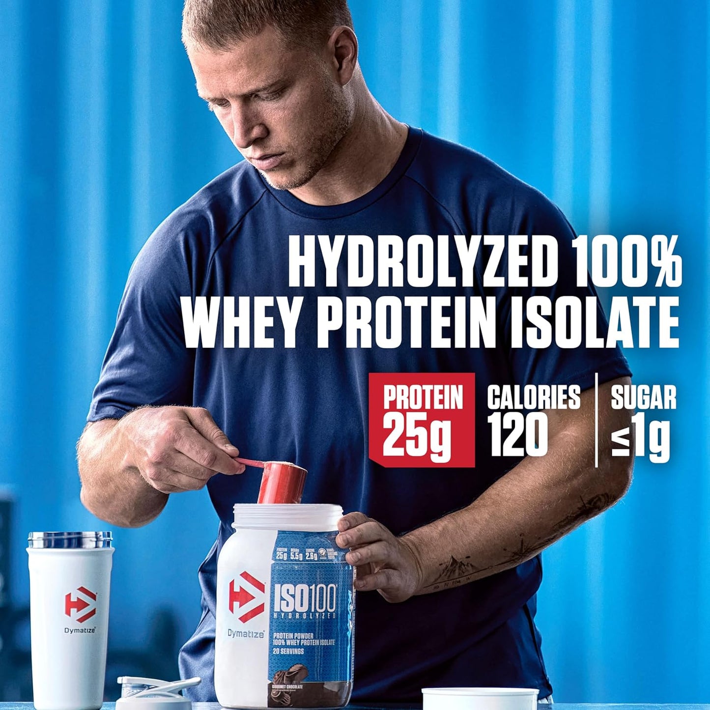Dymatize ISO100 Hydrolyzed Protein Powder - Cookies and Cream Flavor, 100% Whey Isolate Protein with 25g Protein and 5.5g BCAAs, Gluten-Free, Fast Absorbing, Easy to Digest - 20 Servings - Espot.com.au