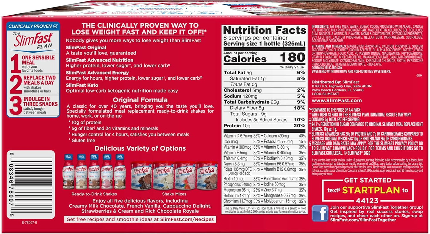slimfast-original-rich-chocolate-royale-meal-replacement-shake---10g-protein-11-fl-oz-bottle-8-pack---ready-to-drink-for-weight-loss-2
