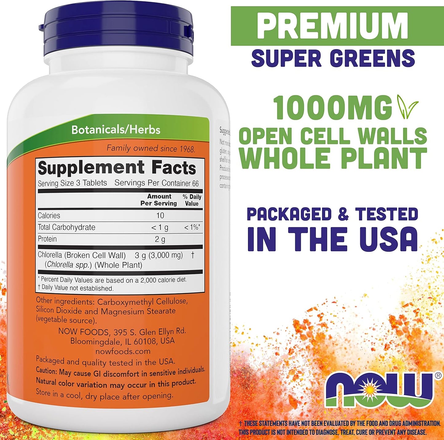 now-chlorella-1000mg-tablets---400-count---natural-chlorophyll-beta-carotene---non-gmo-vegan---green-superfood-supplement-2