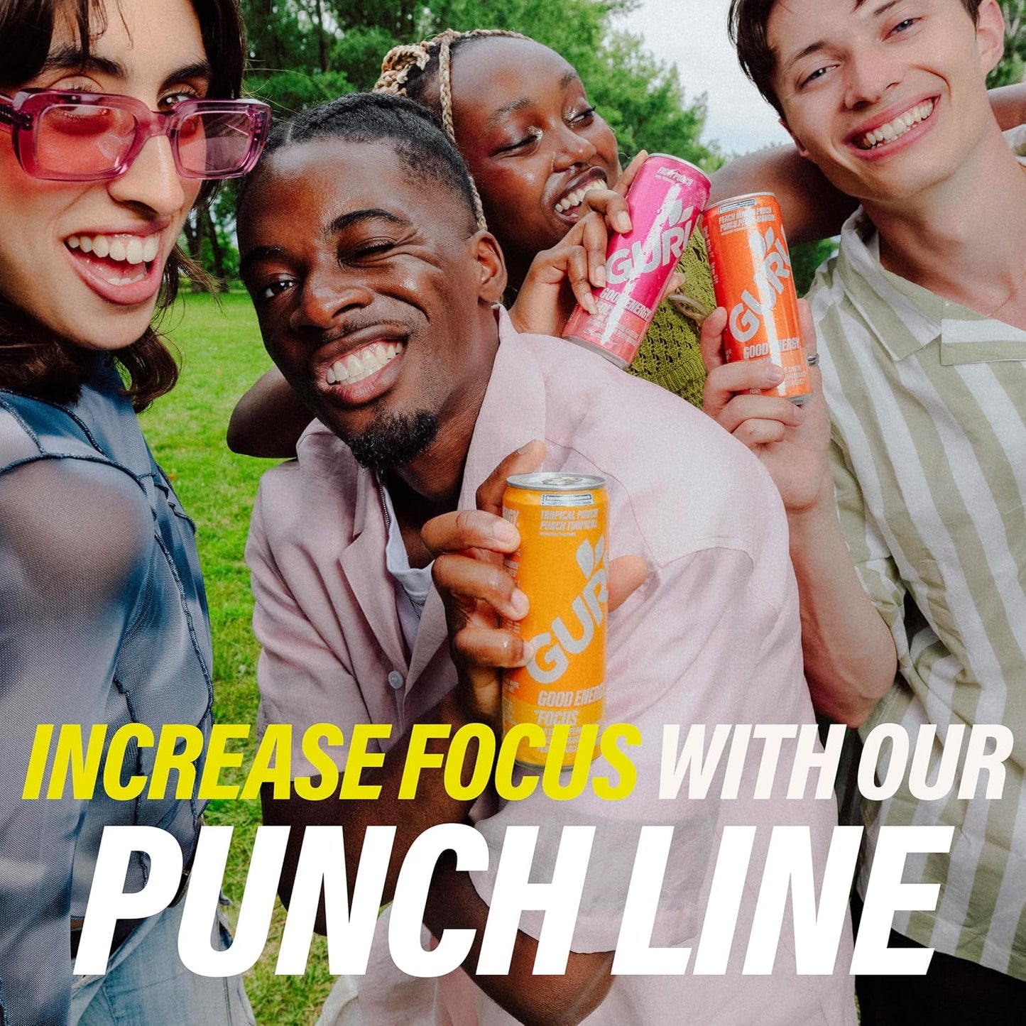 Organic Peach Mango Punch Energy Drink with Natural Caffeine and L-Theanine, Gluten Free and Vegan - 12oz (Pack of 12) - Espot.com.au