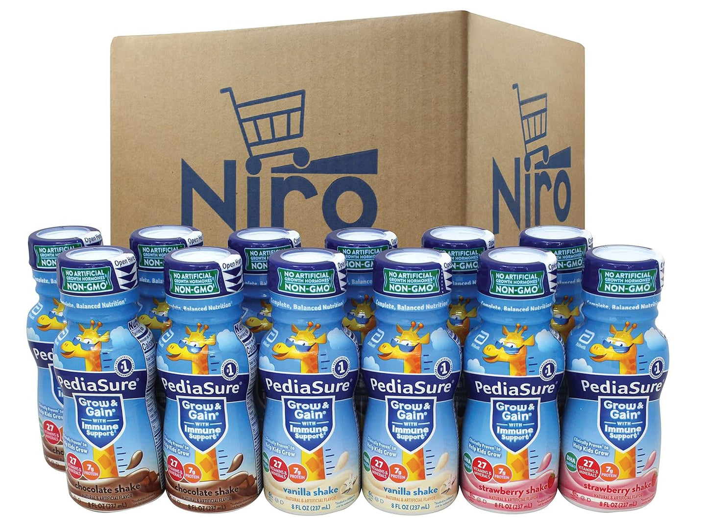 pediasure-immune-support-shake-variety-pack---strawberry-vanilla-chocolate---12-pack---complete-nutrition-for-kids---niro-assortment-5