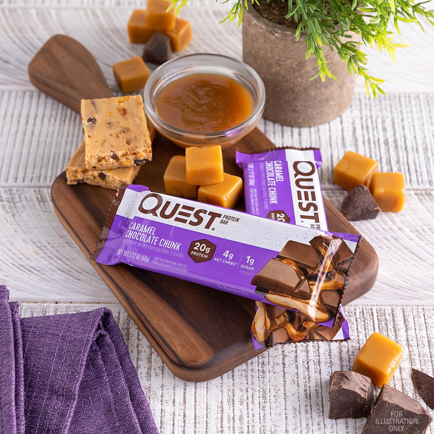 quest-nutrition-caramel-chocolate-chunk-protein-bars---20g-protein-1g-sugar-4g-net-carbs---gluten-free-keto-friendly---12-bars-4