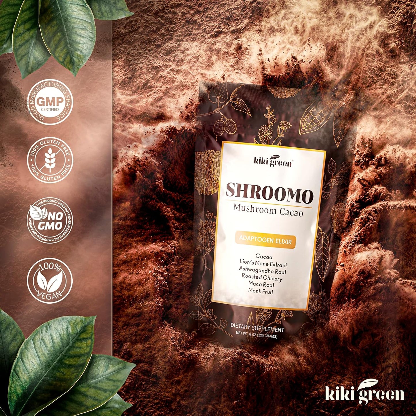 bundle-of-kiki-green-8-mushrooms-shroomo-powder---vegan-adaptogenic-mushroom-complex-for-focus-energy-clarity---coffee-alternative-for-smoothies-tea-7