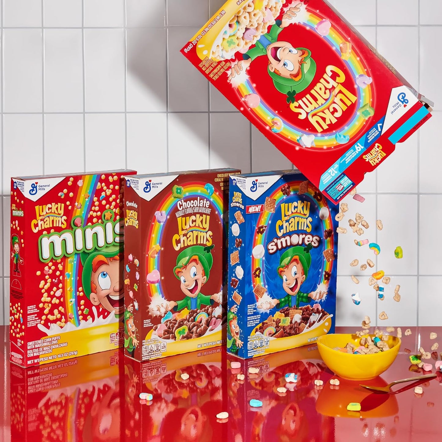 Gluten-Free Lucky Charms Cereal with Marshmallows, Giant Size 26.1 oz, Whole Grain Kids Breakfast - Espot.com.au