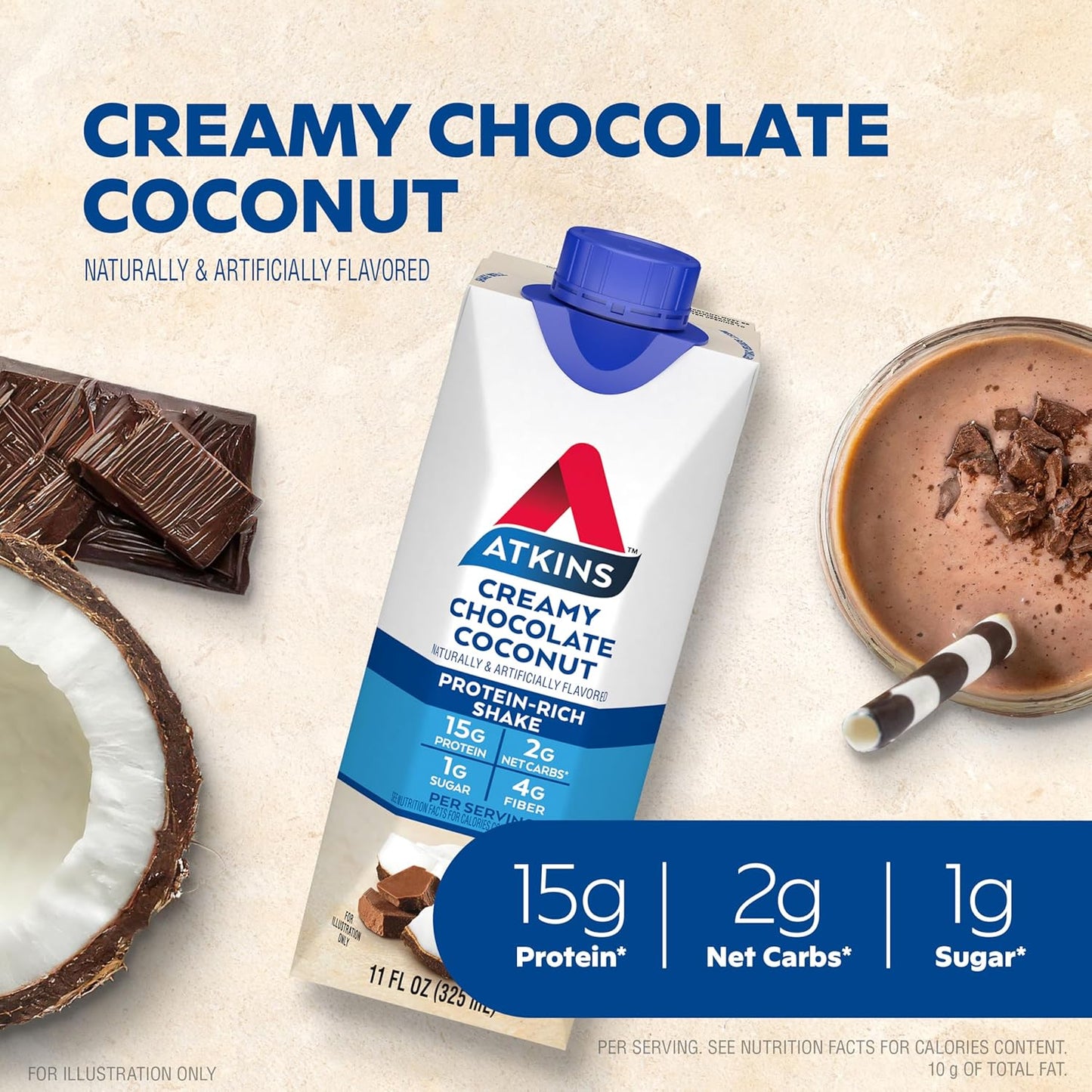 atkins-creamy-chocolate-coconut-protein-shake---15g-protein-2g-net-carbs-1g-sugar---keto-friendly---12-pack-2