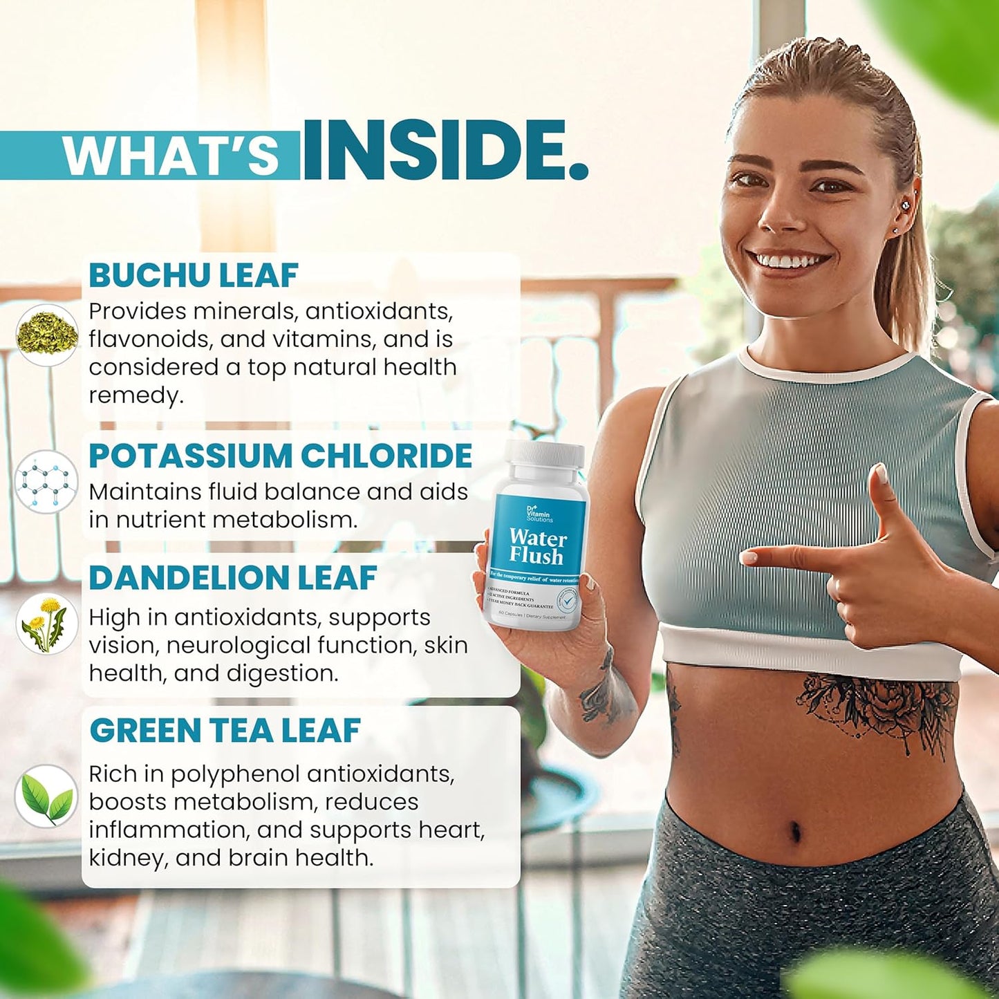 Premium Diuretic Water Pills for Weight Management - 12 Active Ingredients for Bloat Relief, Water Retention Support - 60 Capsules - Espot.com.au