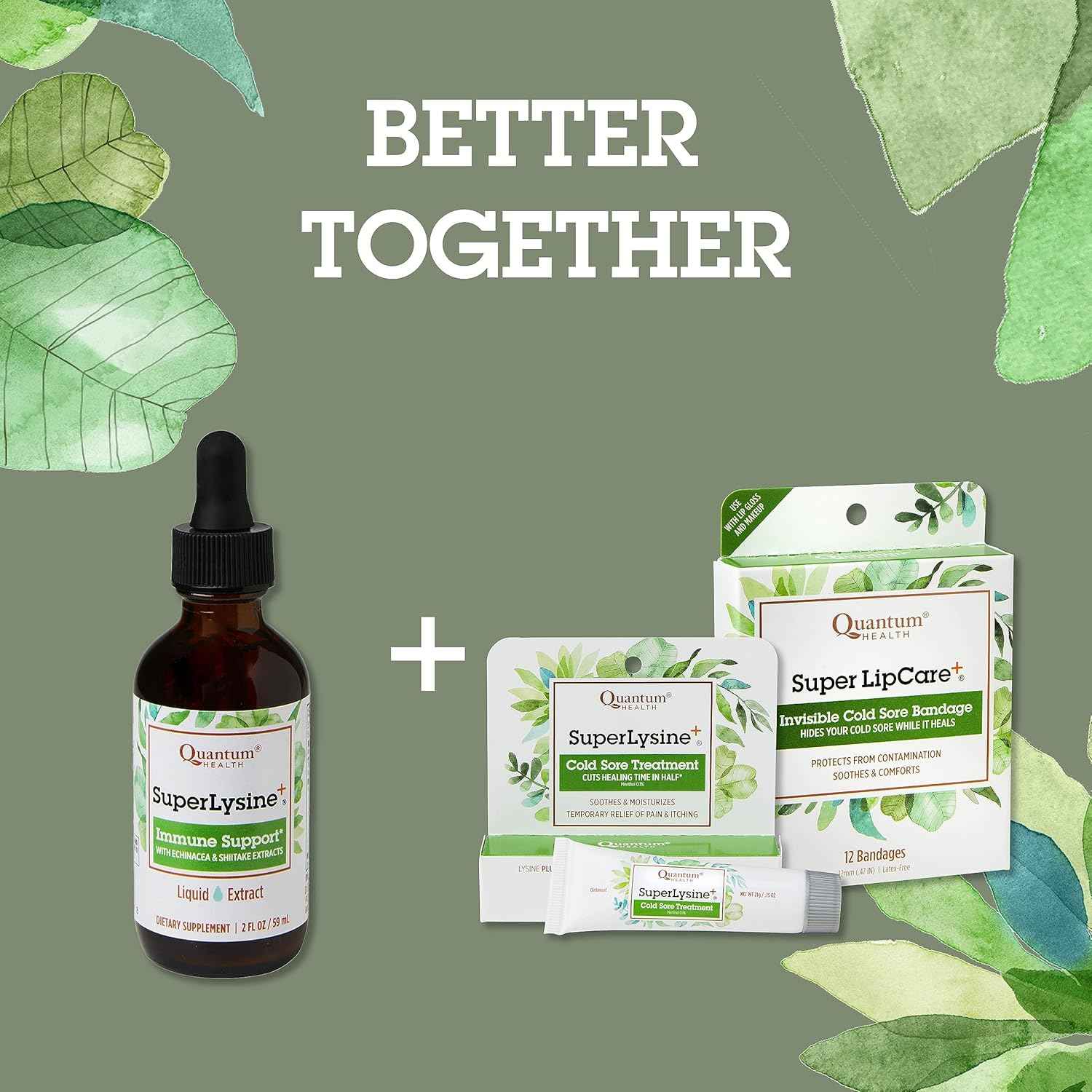 SuperLysine+ Liquid Immune Support Supplement with Lysine, Echinacea, Vitamin D3, Bee Propolis, and Shitake - Daily Wellness Blend for Fast Absorption - 2 Ounce