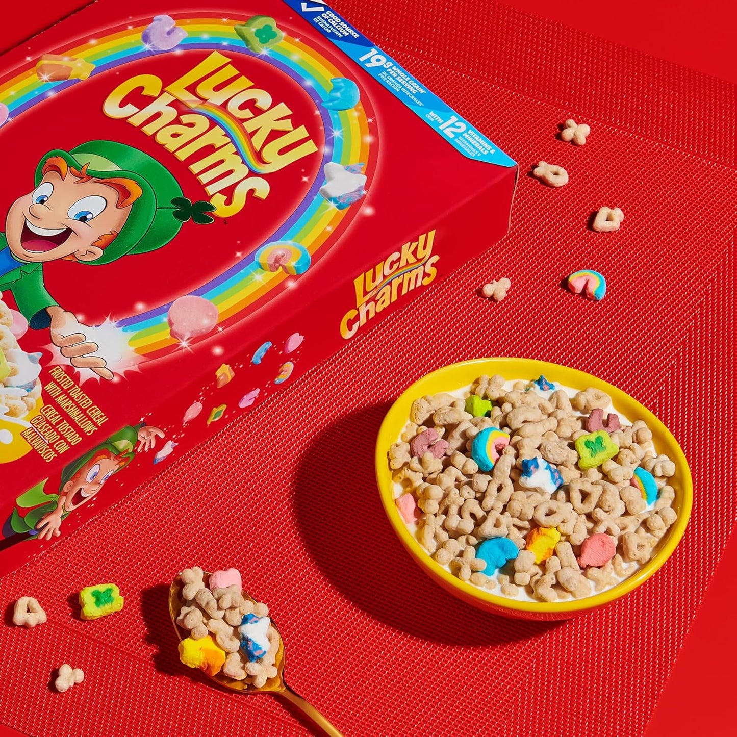 Gluten-Free Lucky Charms Cereal with Marshmallows, Giant Size 26.1 oz, Whole Grain Kids Breakfast - Espot.com.au