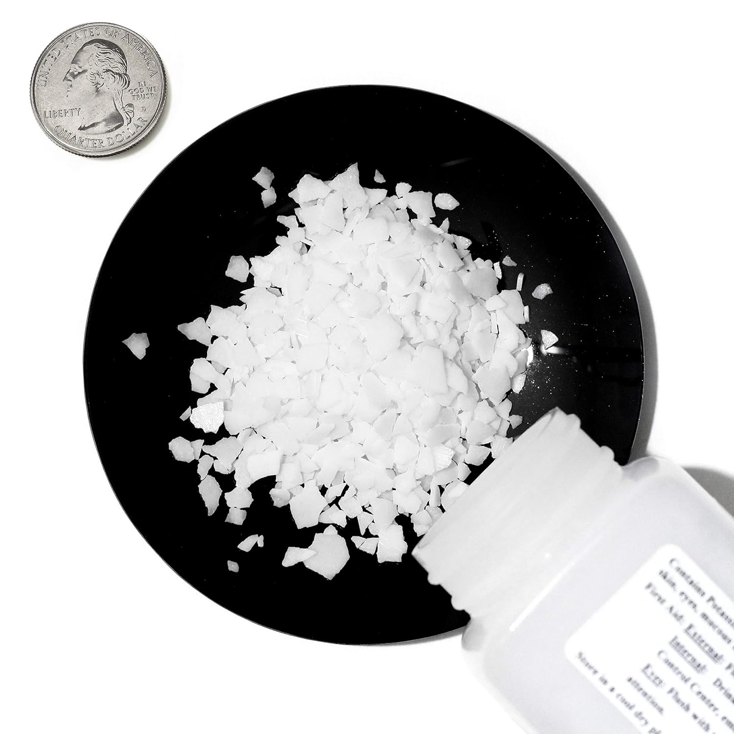 99% Pure Food Grade Potassium Hydroxide Fine Flakes - 3.8 Pounds, Pack of 12 Bottles by Loudwolf