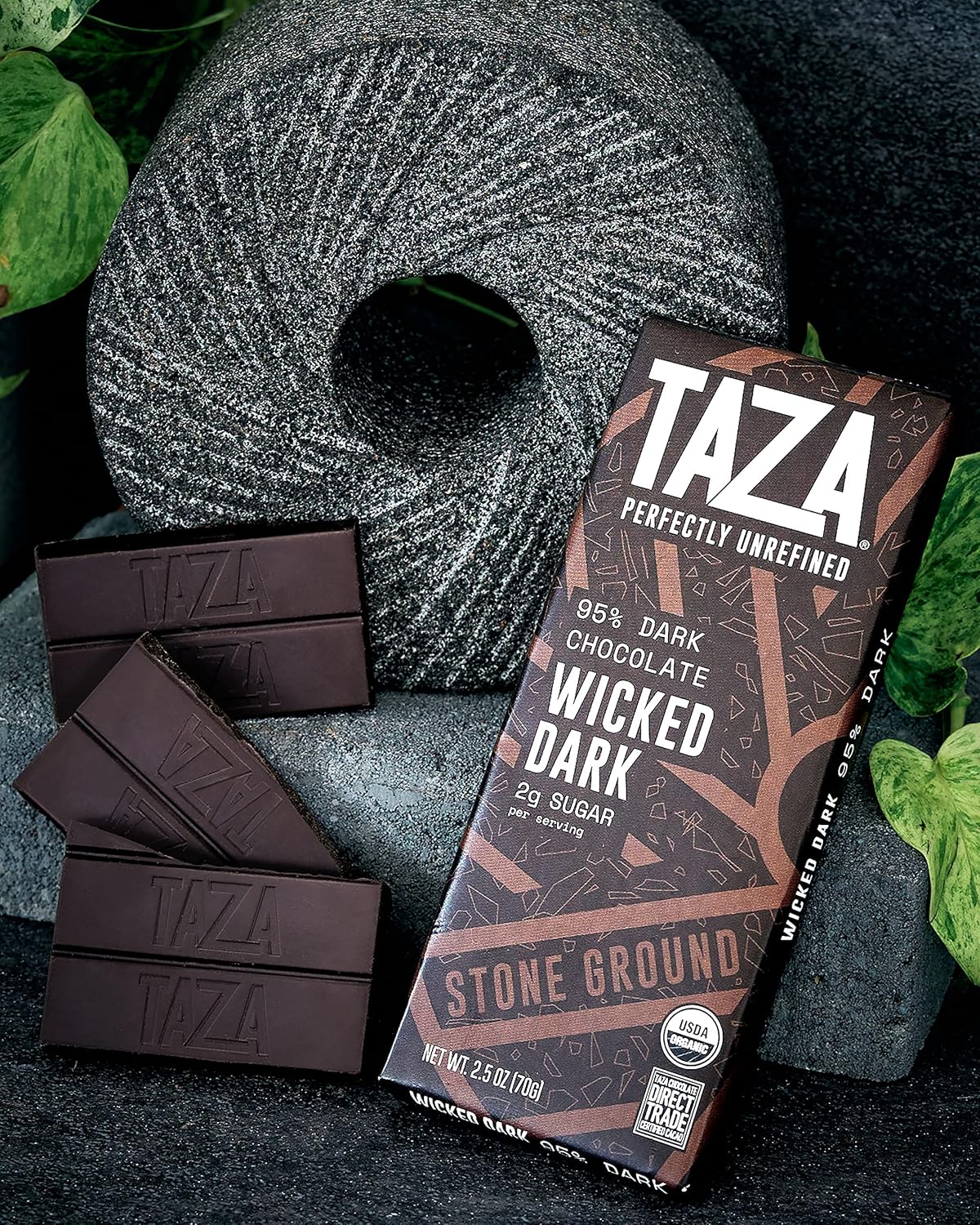 organic-taza-chocolate-amaze-bar-95-stone-ground-wicked-dark-25oz-10-pack---vegan-friendly-3