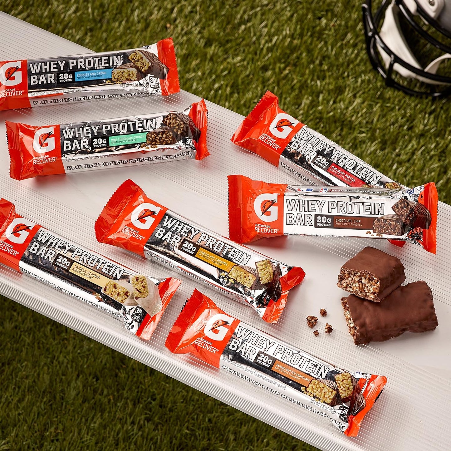 Gatorade Cookies & Crème Whey Protein Bars - Pack of 12, 2.8 oz Bars with 20g Protein per Bar - Espot.com.au