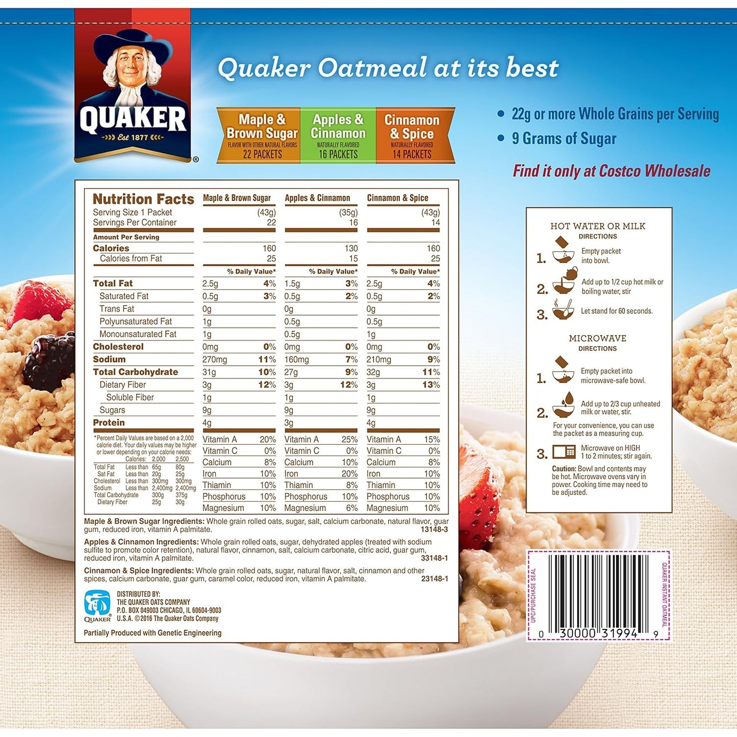 52-count-quaker-instant-oatmeal-variety-pack---individual-packets-of-oatmeal-in-assorted-flavors---quick-and-easy-breakfast-option-for-busy-mornings-2