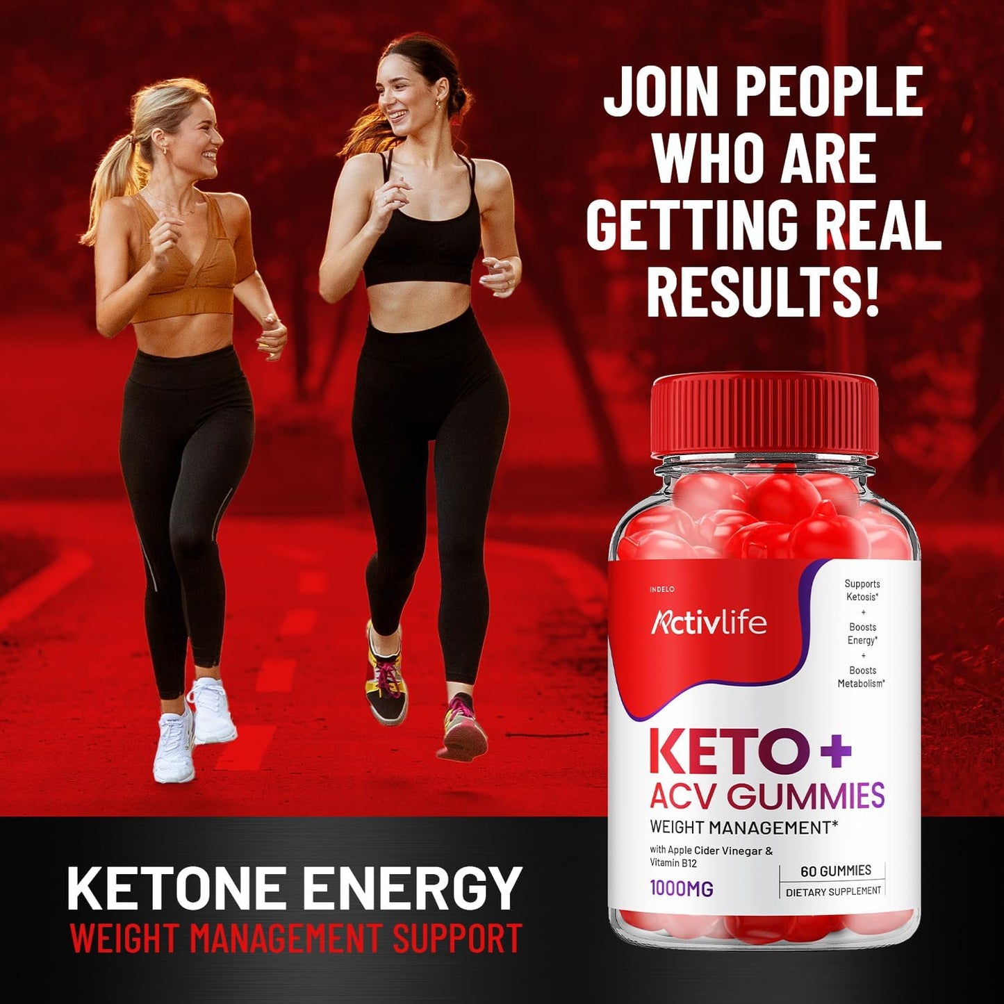 ActivLife Keto Apple Cider Vinegar Gummies - Weight Management Formula with 1000mg ACV - 60 Gummies