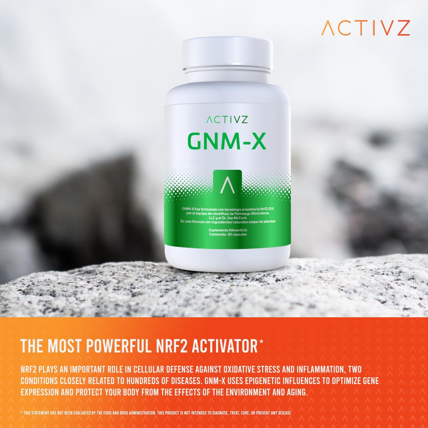 Activz GNM-X - Nrf2 Activator Capsules for Genetic Cellular Defense and Well-Being - Supports Longevity and Epigenetic Health - 30 Count