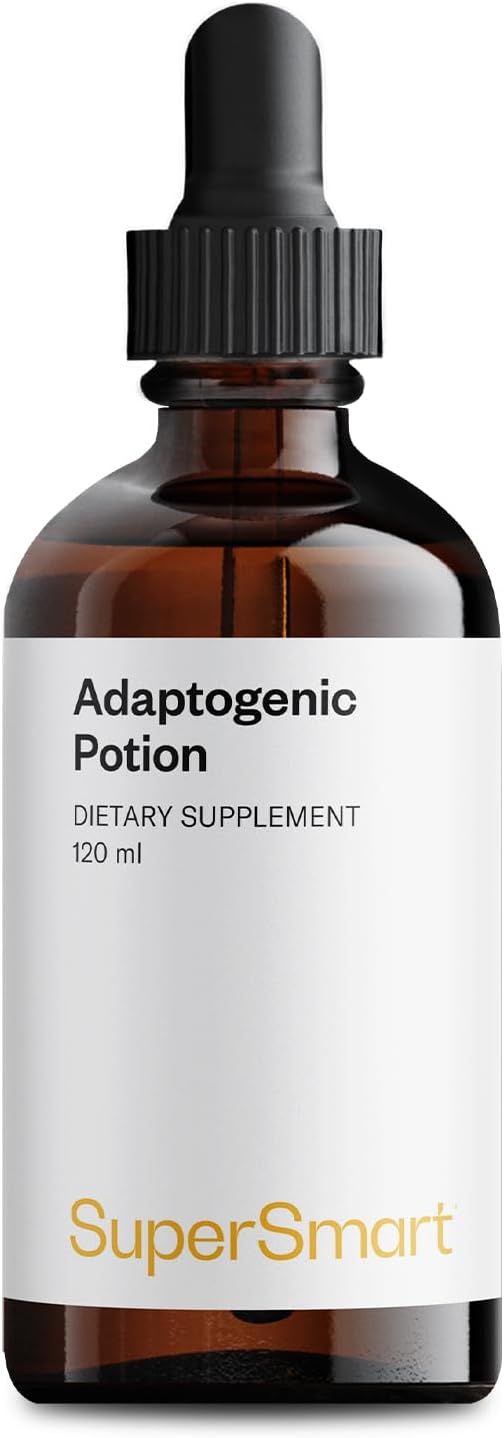 Adaptogenic Potion with 10 Herbs & Mushrooms for Adrenal Support & Immune System - Non-GMO & Gluten Free - 120 ml