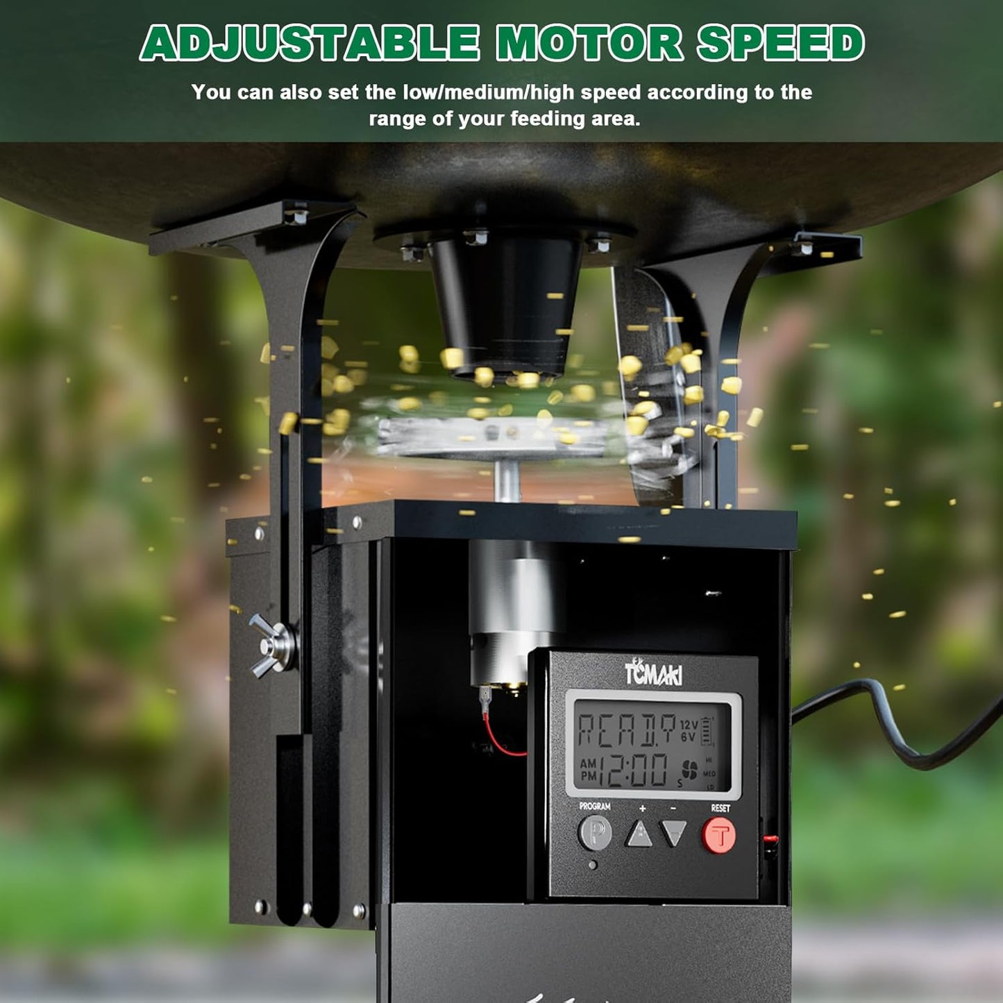 Adjustable 6V/12V Digital Timer for Deer & Goat Feeder Kit - 8 Feed Time Program, DIY Hunting Schedule - Tomaki Game Feeder Timer with Adjustable Speed & Duration