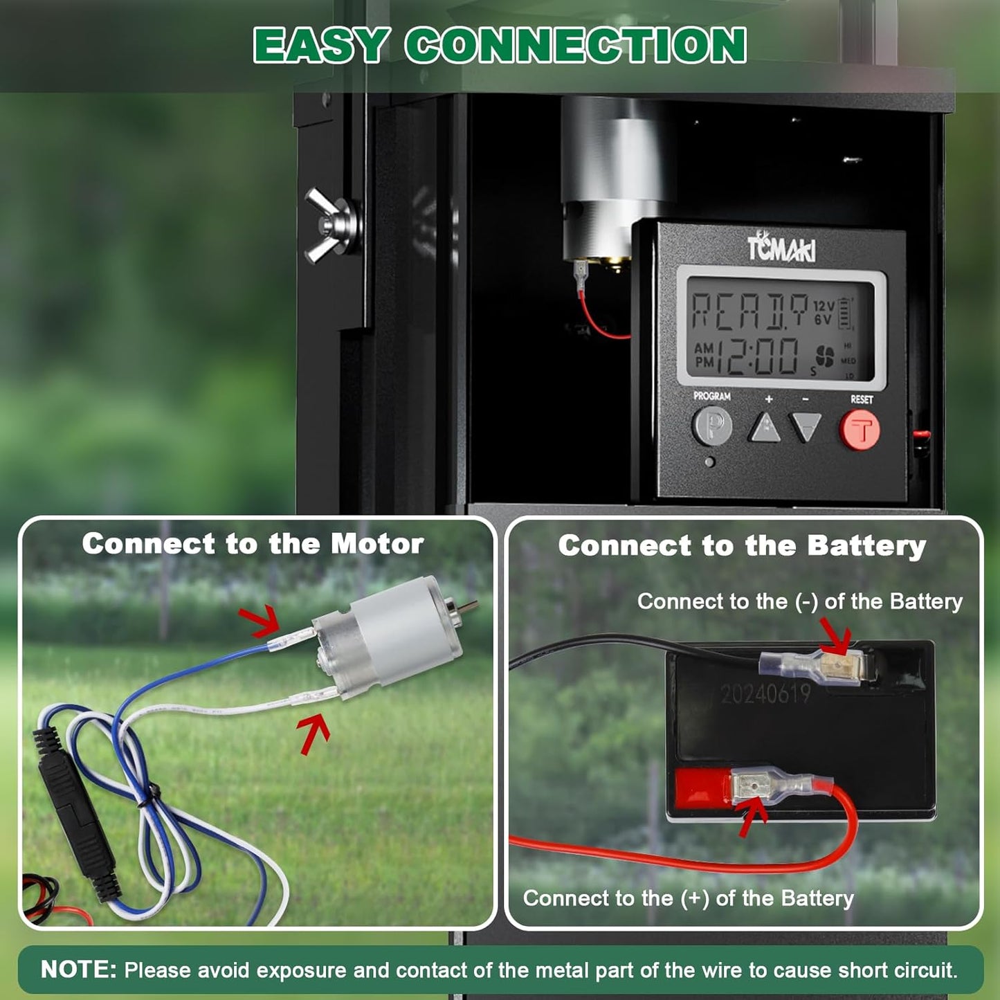 Adjustable 6V/12V Digital Timer for Deer & Goat Feeder Kit - 8 Feed Time Program, DIY Hunting Schedule - Tomaki Game Feeder Timer with Adjustable Speed & Duration