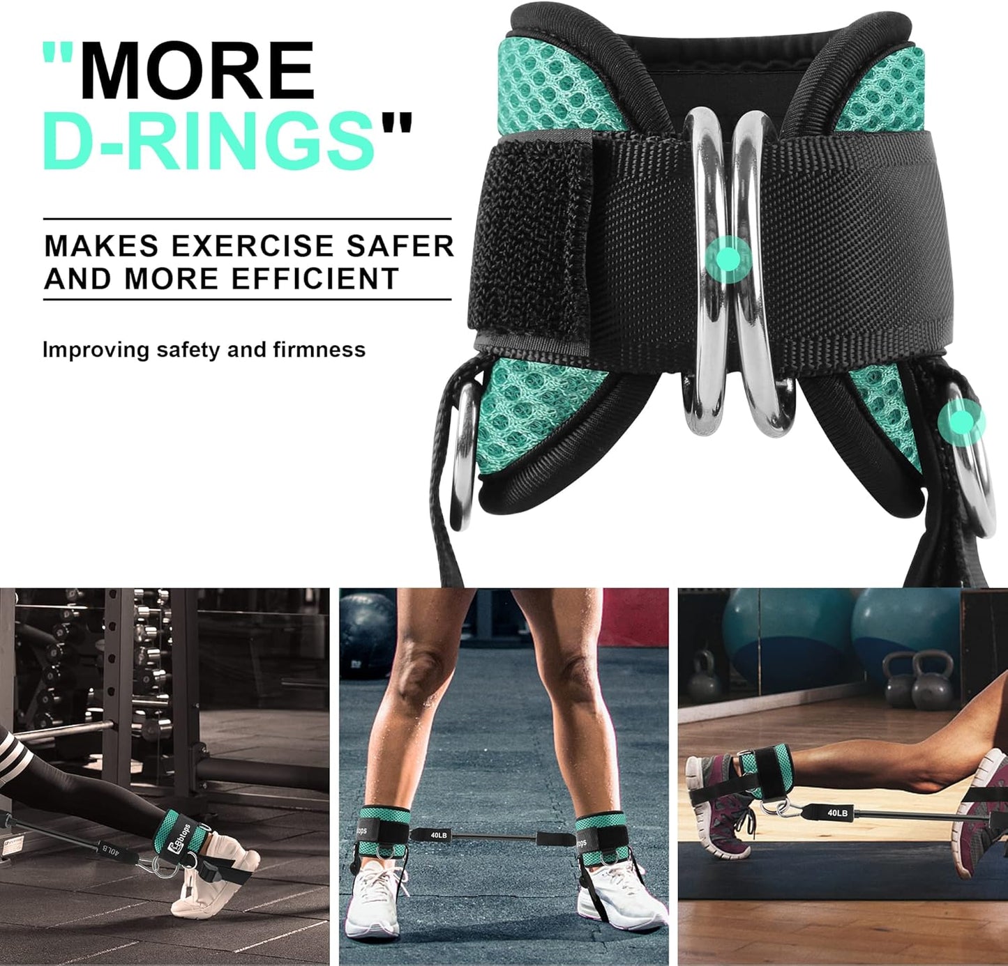 Adjustable Ankle Resistance Bands for Butt and Glutes Workout - Neoprene Leg Bands for Men and Women Fitness