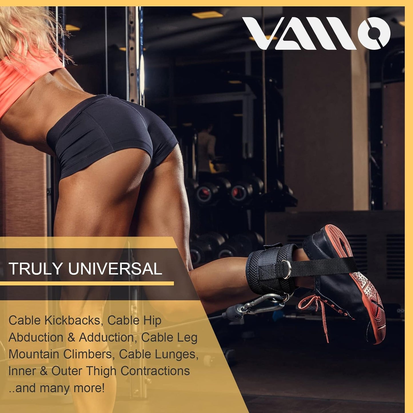 Adjustable Neoprene Ankle Straps for Cable Machines with Double D-Ring - Premium Ankle Cuffs for Abdominal Muscles, Butts, and Legs in Men & Women