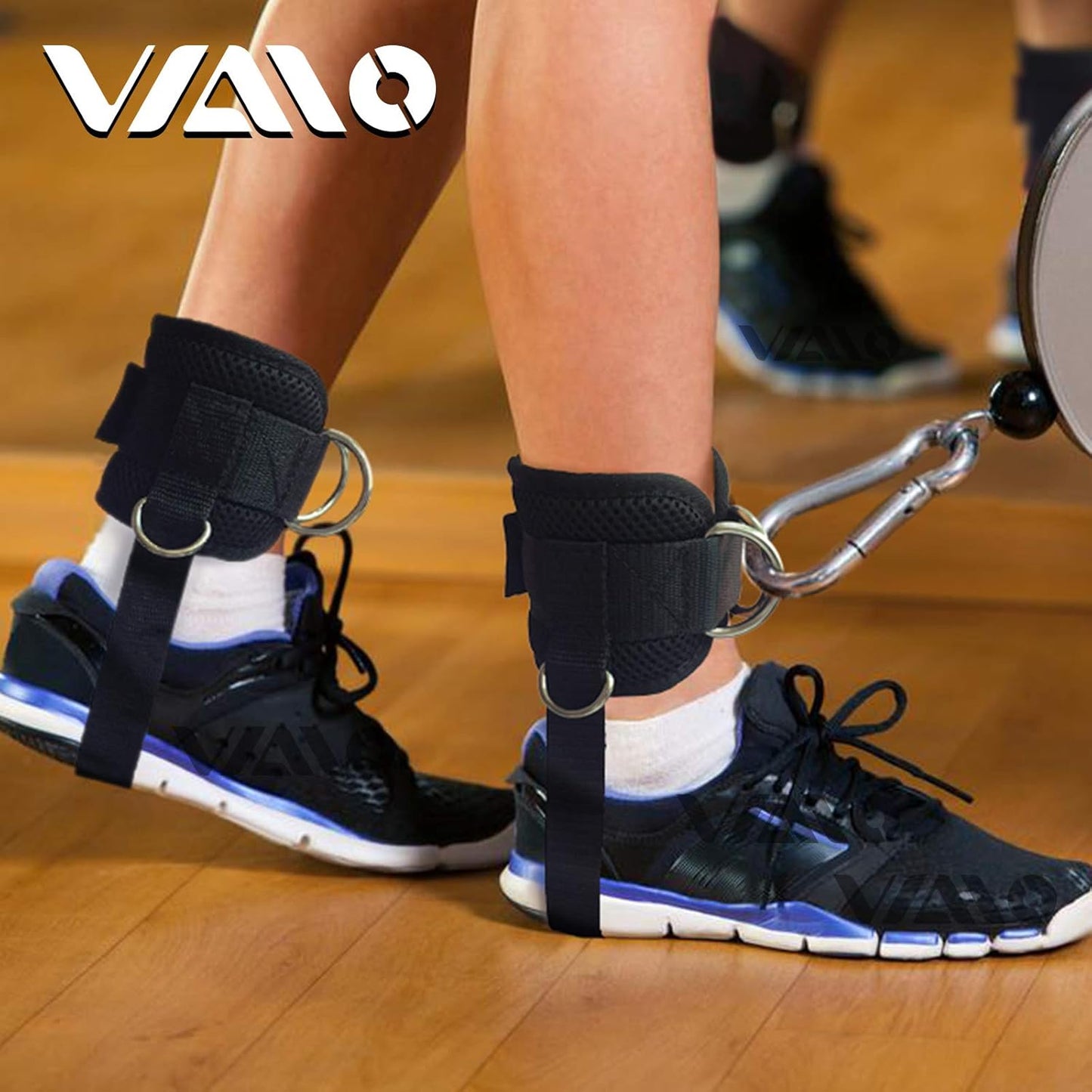 Adjustable Neoprene Ankle Straps for Cable Machines with Double D-Ring - Premium Ankle Cuffs for Abdominal Muscles, Butts, and Legs in Men & Women
