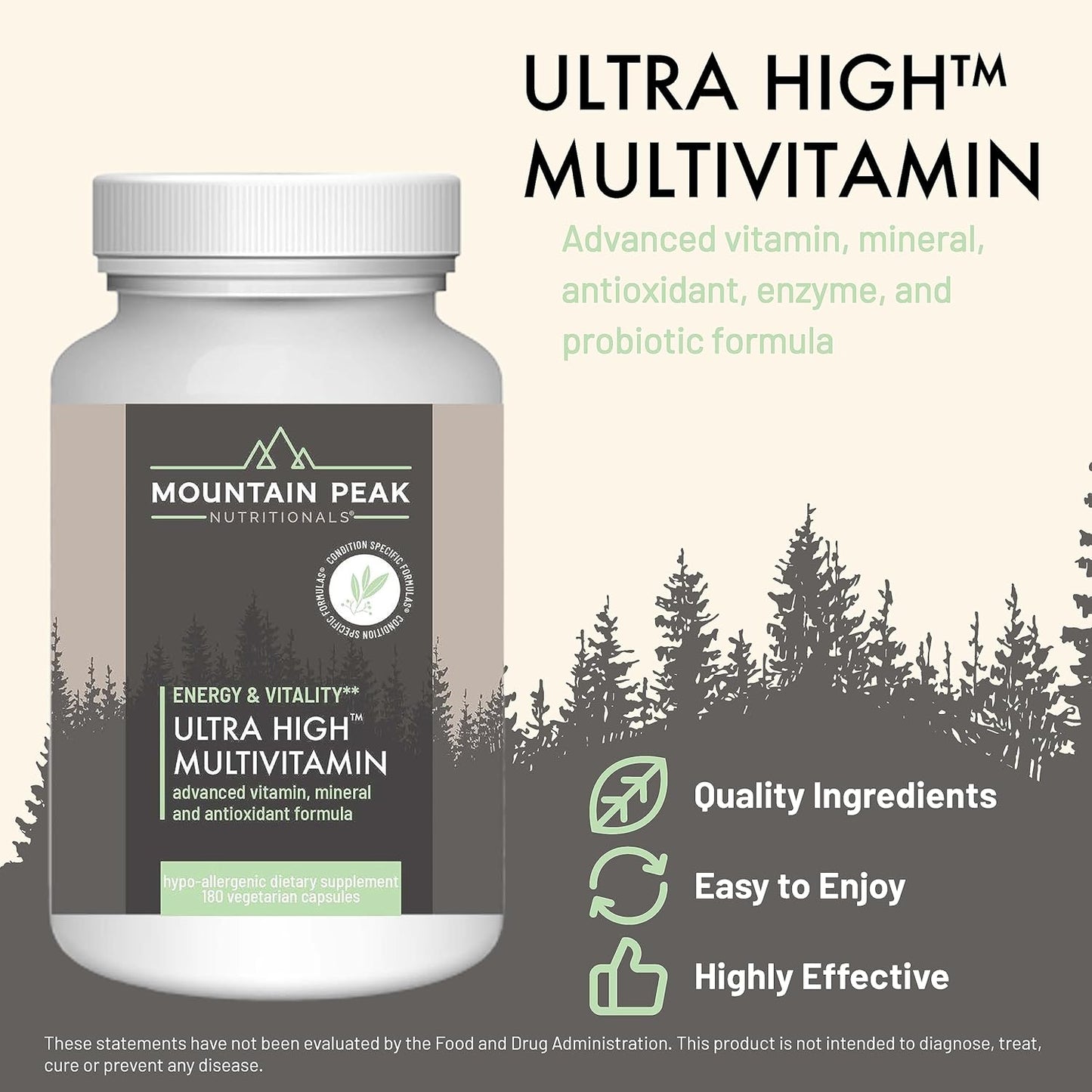Adrenal B Complex & Ultra High Multivitamin Combo Pack for Vitamin, Mineral, & Adaptogen Support - Vegetarian Capsules - 90 & 180 Count