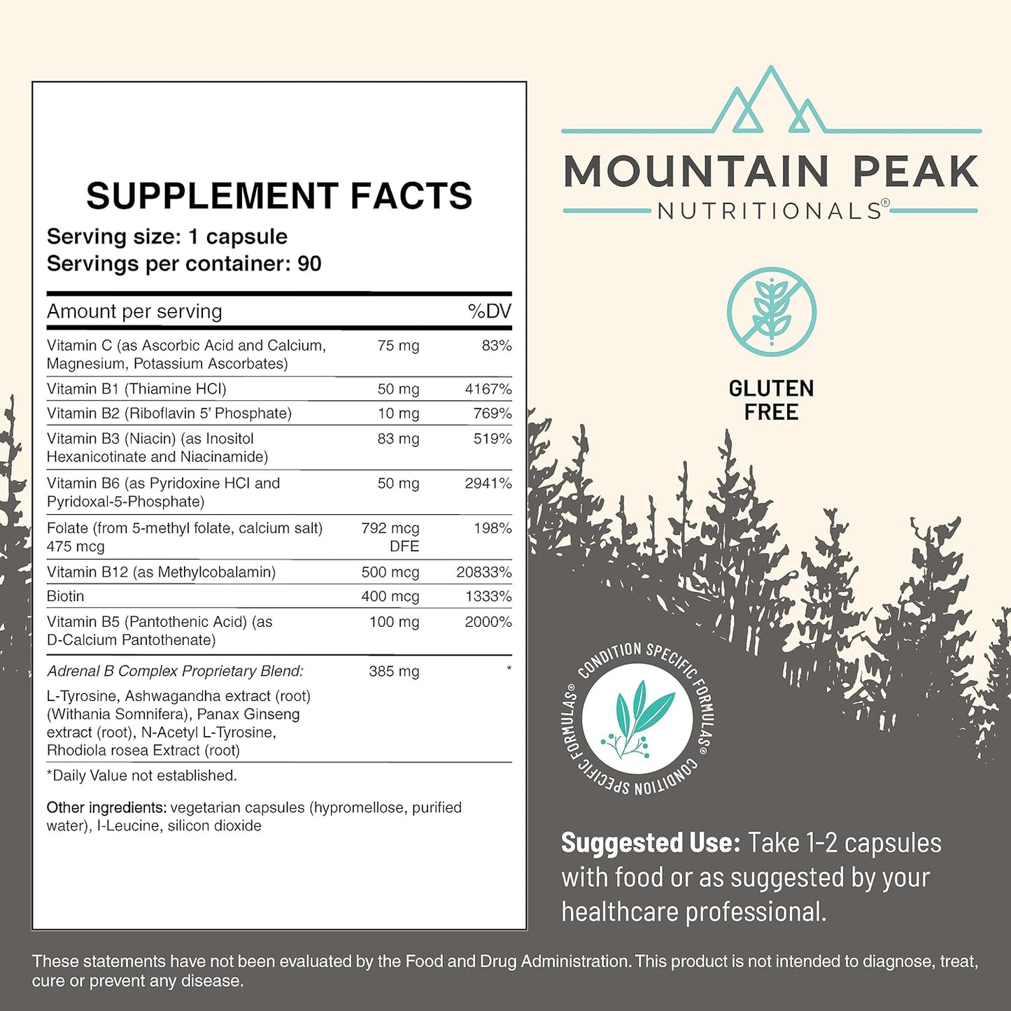 Adrenal B Complex & Ultra High Multivitamin Combo Pack for Vitamin, Mineral, & Adaptogen Support - Vegetarian Capsules - 90 & 180 Count