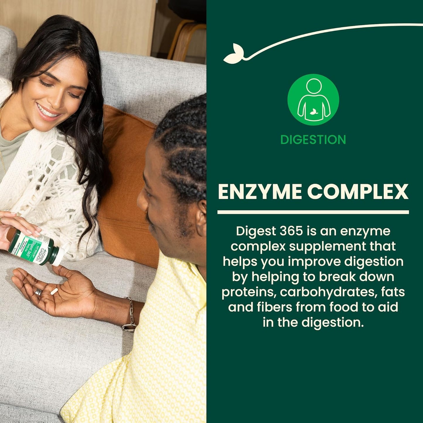 Adrien Gagnon Digest 365 Natural Enzymes Complex for Digestion Support - 90 Count
