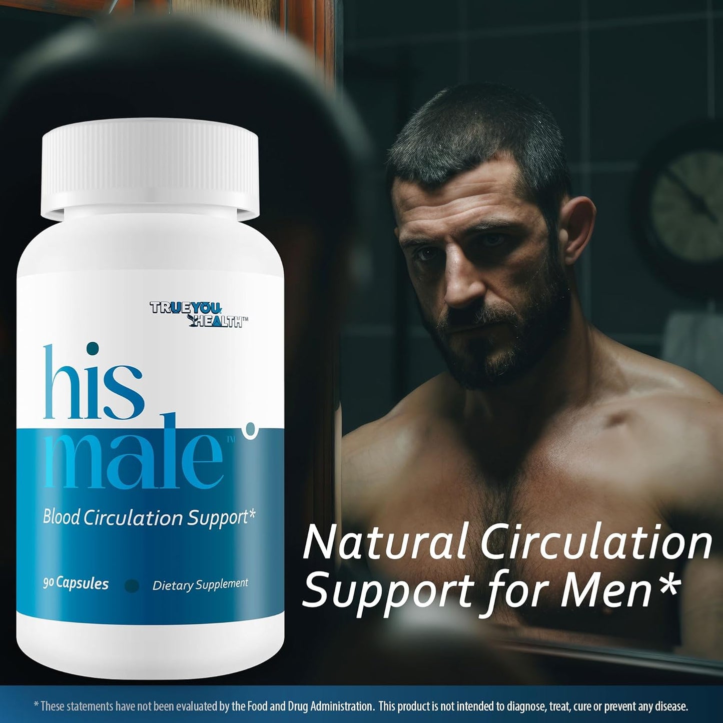 Advanced Blood Flow Supplement for Men - True You Health His Male - Improve Circulation with Best Support Supplement - Enhance Blood Flow for Men