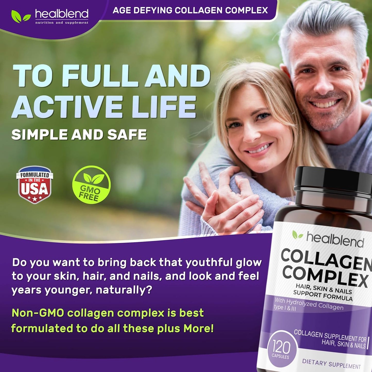 Advanced Collagen Supplement for Women - Supports Joint Health, Skin, Hair, Nails & Menopause Relief - Hydrolyzed Complex Formula for Women's Wellness