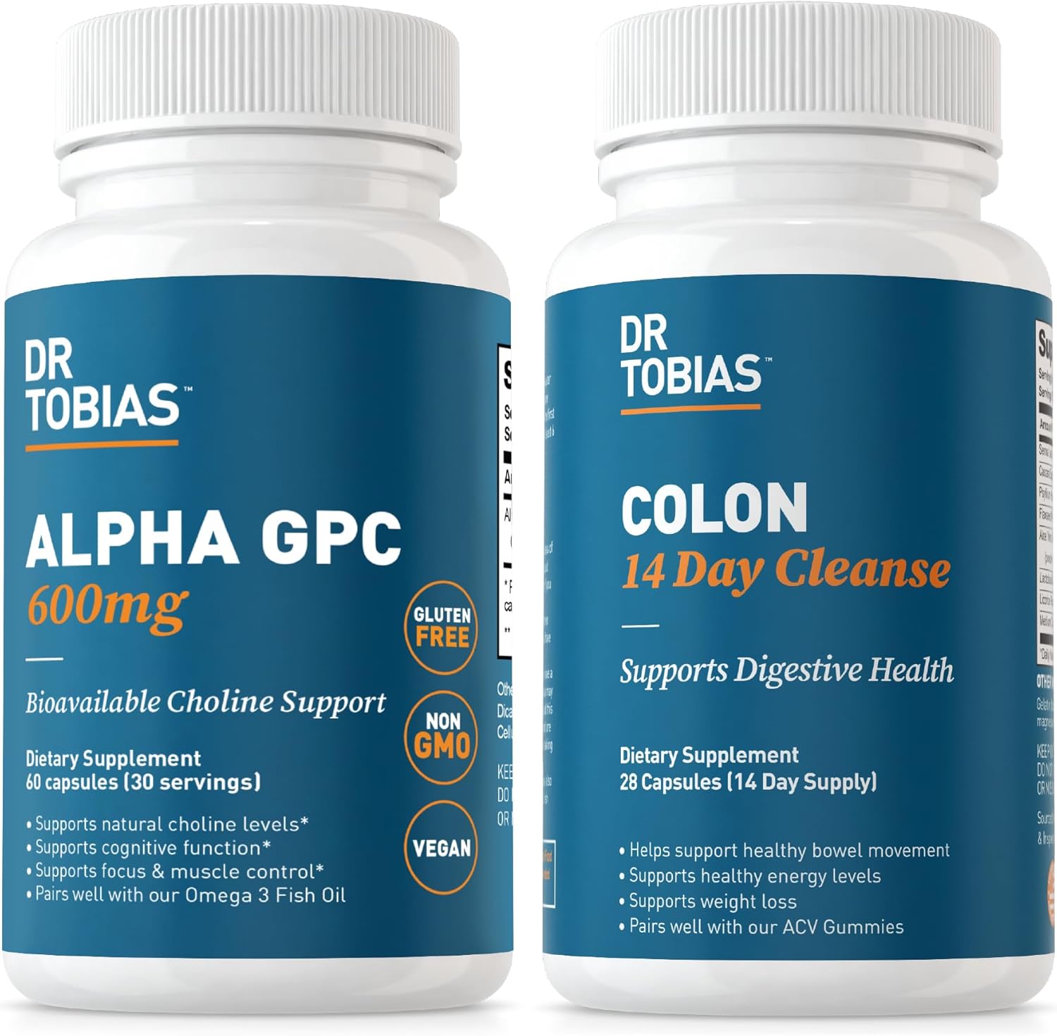 Advanced Digestive Health and Energy Support with Alpha GPC & Colon Cleanse - Non-GMO Gut Detox and Choline Supplement for Focus