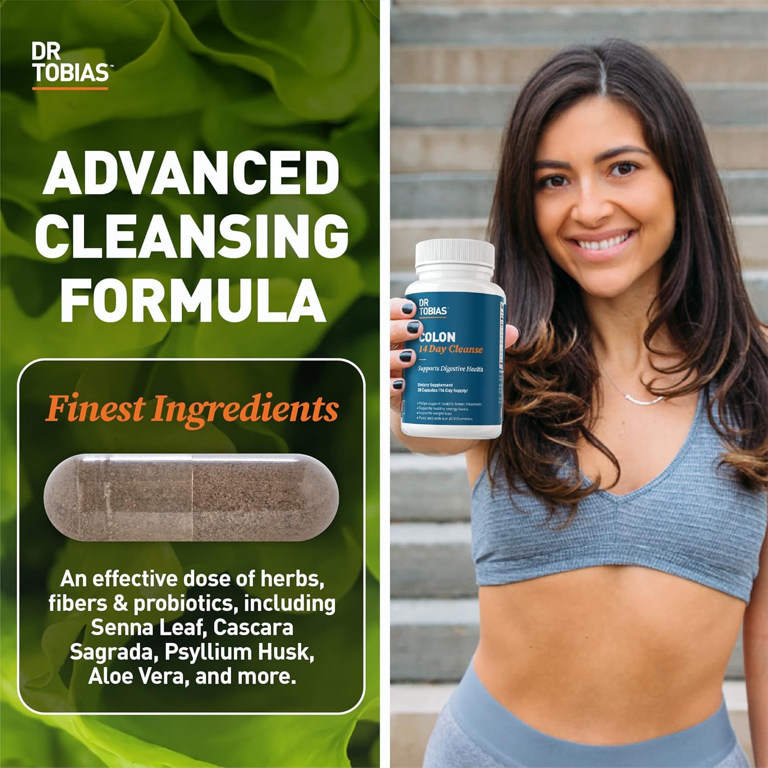 Advanced Digestive Health and Energy Support with Alpha GPC & Colon Cleanse - Non-GMO Gut Detox and Choline Supplement for Focus