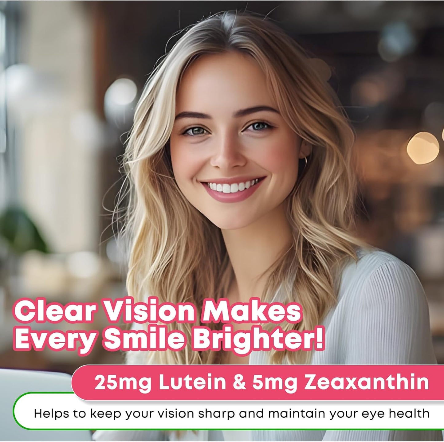 Advanced Eye Vitamin Gummies with Lutein, Zeaxanthin, Bilberry, Saffron, Grape Seed, Omega 3 - 60 Count, Orange Flavor - Macular Health, Dry Eye, Visual Function