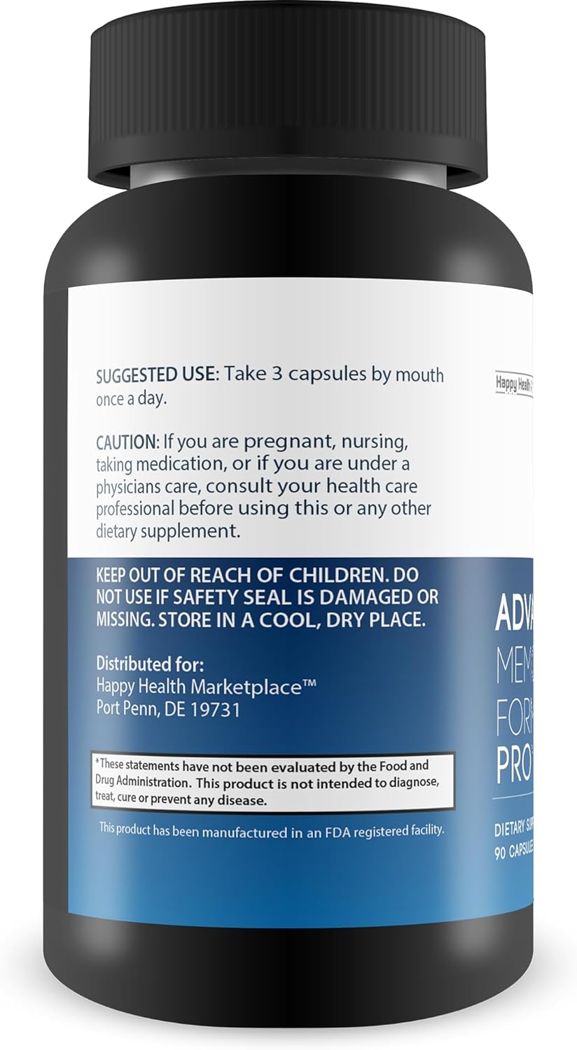 Advanced Memory Formula Pro - Best Memory Supplement with Ginseng for Brain Function