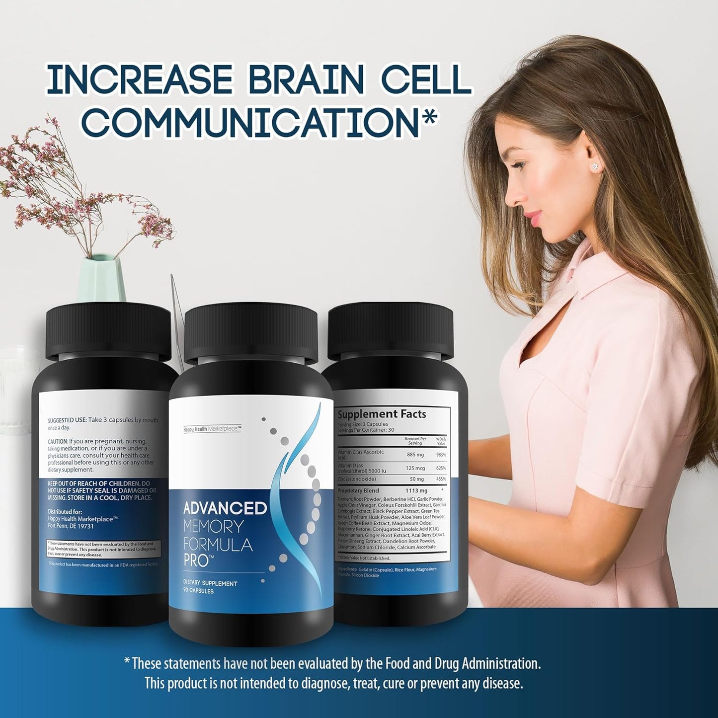 Advanced Memory Formula Pro - Best Memory Supplement with Ginseng for Brain Function