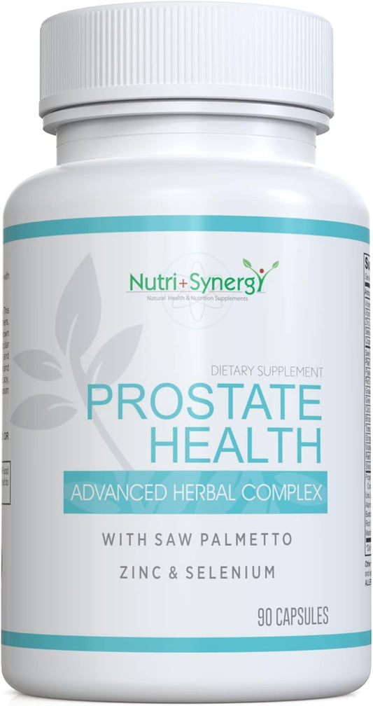 Advanced Prostate Support Supplement with Saw Palmetto, Zinc, Vitamins B6 & E, Selenium - 90 Capsules for Men's Health