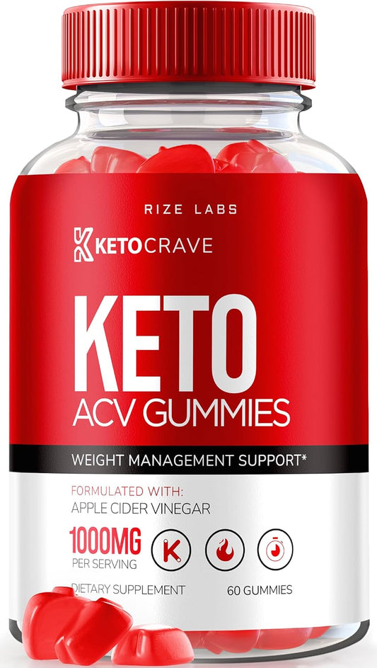Advanced  Slimming Formula  Keto Gummies with ACV - Rize Labs Maximum Strength Supplement for Cravings - 60 Gummies