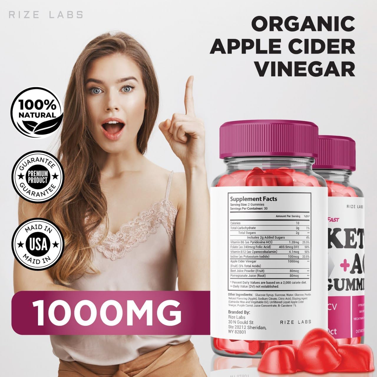 Advanced Slimming Formula Keto Gummies with Apple Cider Vinegar - 1000mg Supplement for Belly Fat Reduction, Extra Strength Formula (180 Gummies)