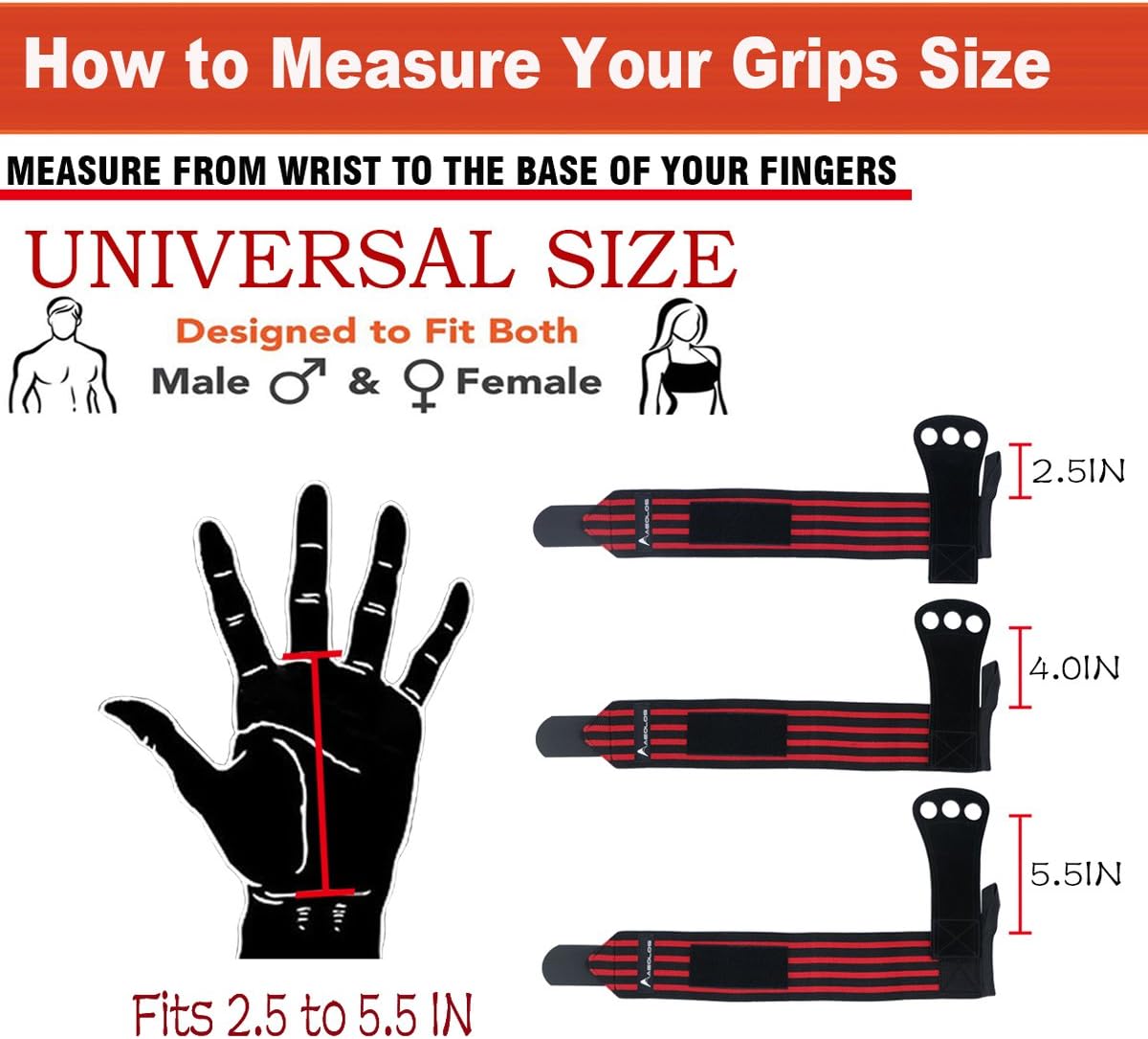 AEOLOS Gymnastics Hand Grips with Wrist Support - Ideal for WODs, Pull-Ups, Weightlifting, Kettlebells, & Gym Workouts