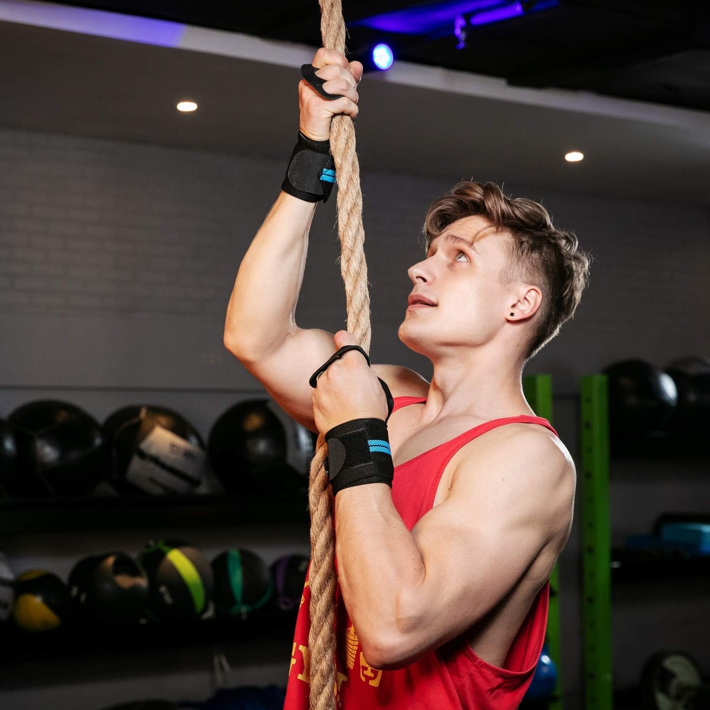 AEOLOS Gymnastics Hand Grips with Wrist Support - Ideal for WODs, Pull-Ups, Weightlifting, Kettlebells, & Gym Workouts