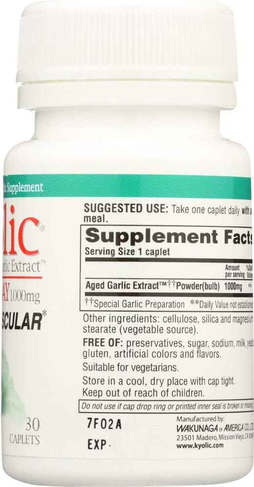 Aged Garlic Extract, 1000 mg, 30 Caplets - Wakunaga - Kyolic by Wakunaga - Kyolic