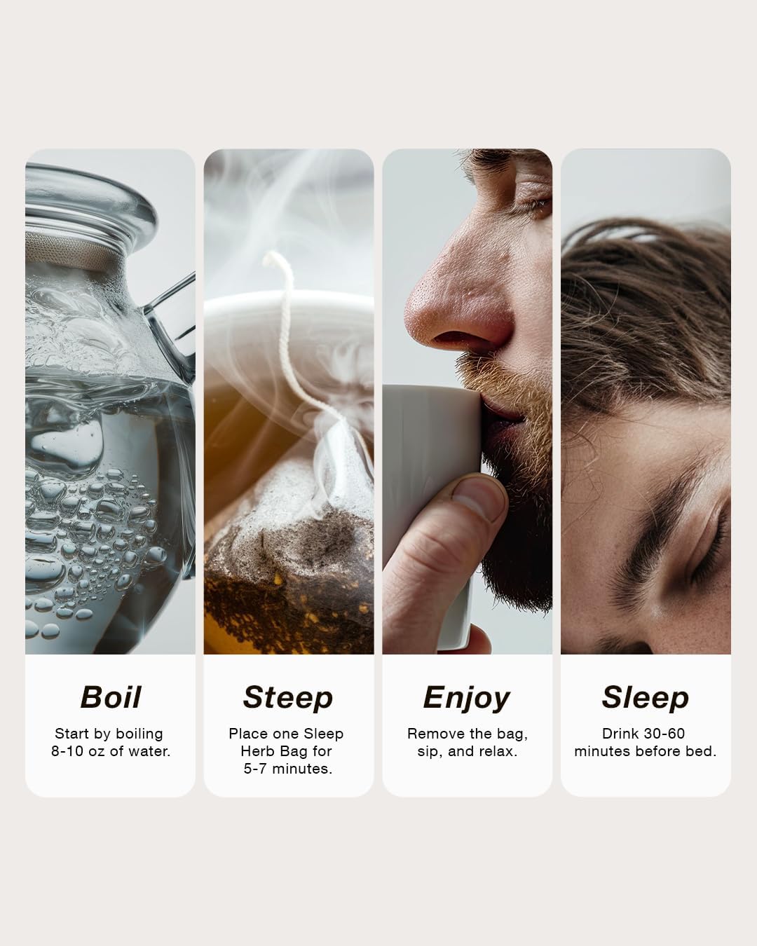 Aiku Superfoods Premium Herbal Sleep Tea with GABA, Magnesium, and 5-HTP - Promotes Restful Sleep and Relaxation - 15 Tea Bags for 15 Days of Support - Made in the USA
