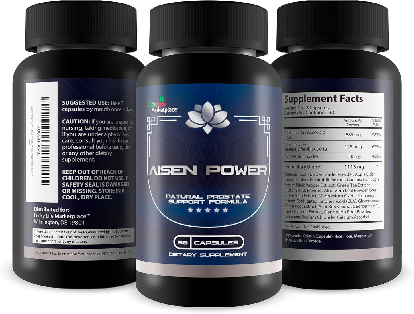 Aisen Power Prostate Supplement - Supports Healthy Urinary Flow & Reduced Inflammation - Size Support for Men's Prostate - Aisen Power Capsules for Men