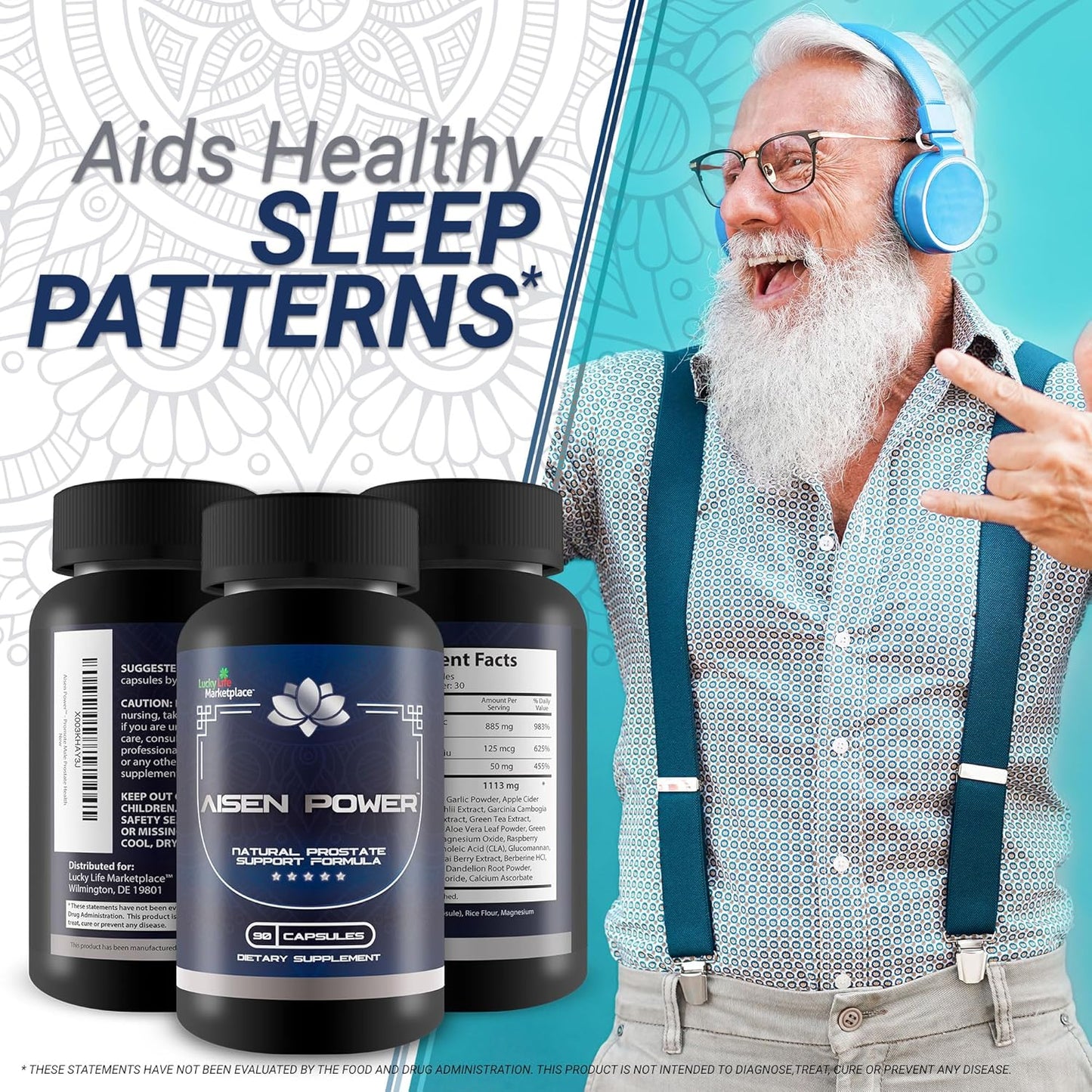 Aisen Power Prostate Supplement - Supports Healthy Urinary Flow & Reduced Inflammation - Size Support for Men's Prostate - Aisen Power Capsules for Men