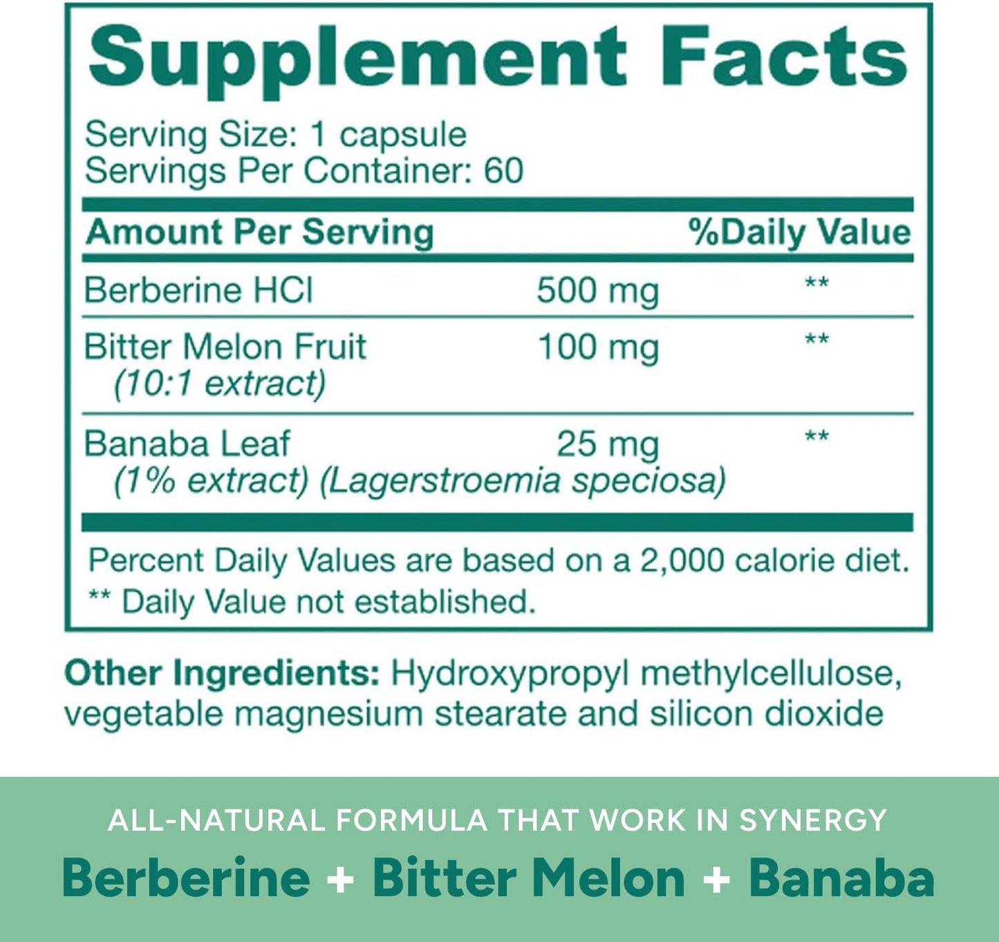 Aja Nutrition Berberine + Banaba Leaf and Bitter Melon Multivitamin - Comprehensive Antioxidant Support (60 Servings)